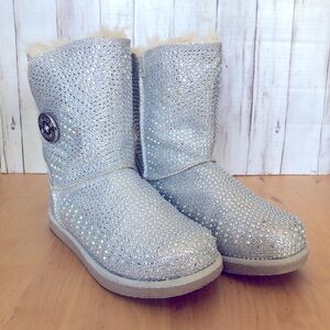 SHIEKH Girls Boots 3 Sherpa Glitter Sparkle Sequin Christmas Festive Holiday